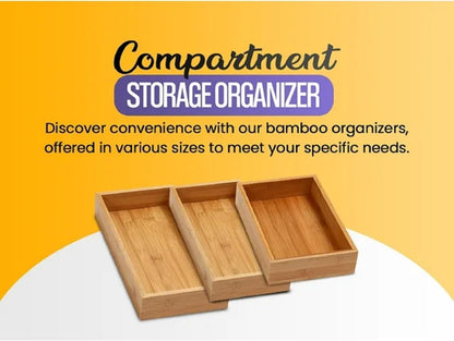YBM Home Bamboo Drawer Organizer Storage Box for Kitchen Drawer, Junk Drawer, Office, Bedroom