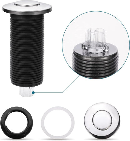 RQYEKDO Garbage Disposal Air Switch Kitchen Sink Top Long Stainless Steel Brushed Nickel Long 2.5" for Food and Waste Disposal On/Off Air Button Parts Black…