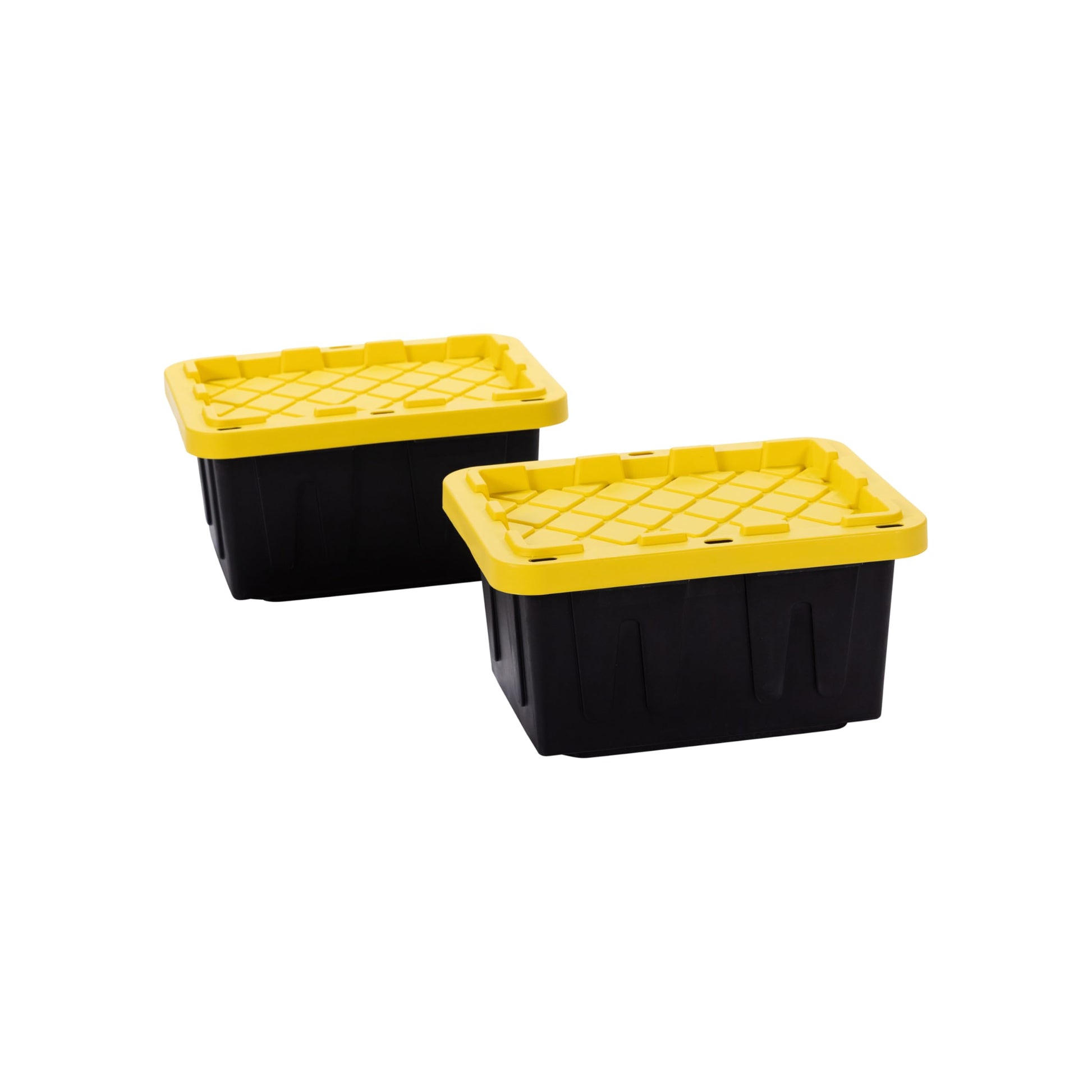 Plastic 5-Gallon Storage Tote with Lockable Lid, Stackable Tough Regular-Duty Bin for Garage