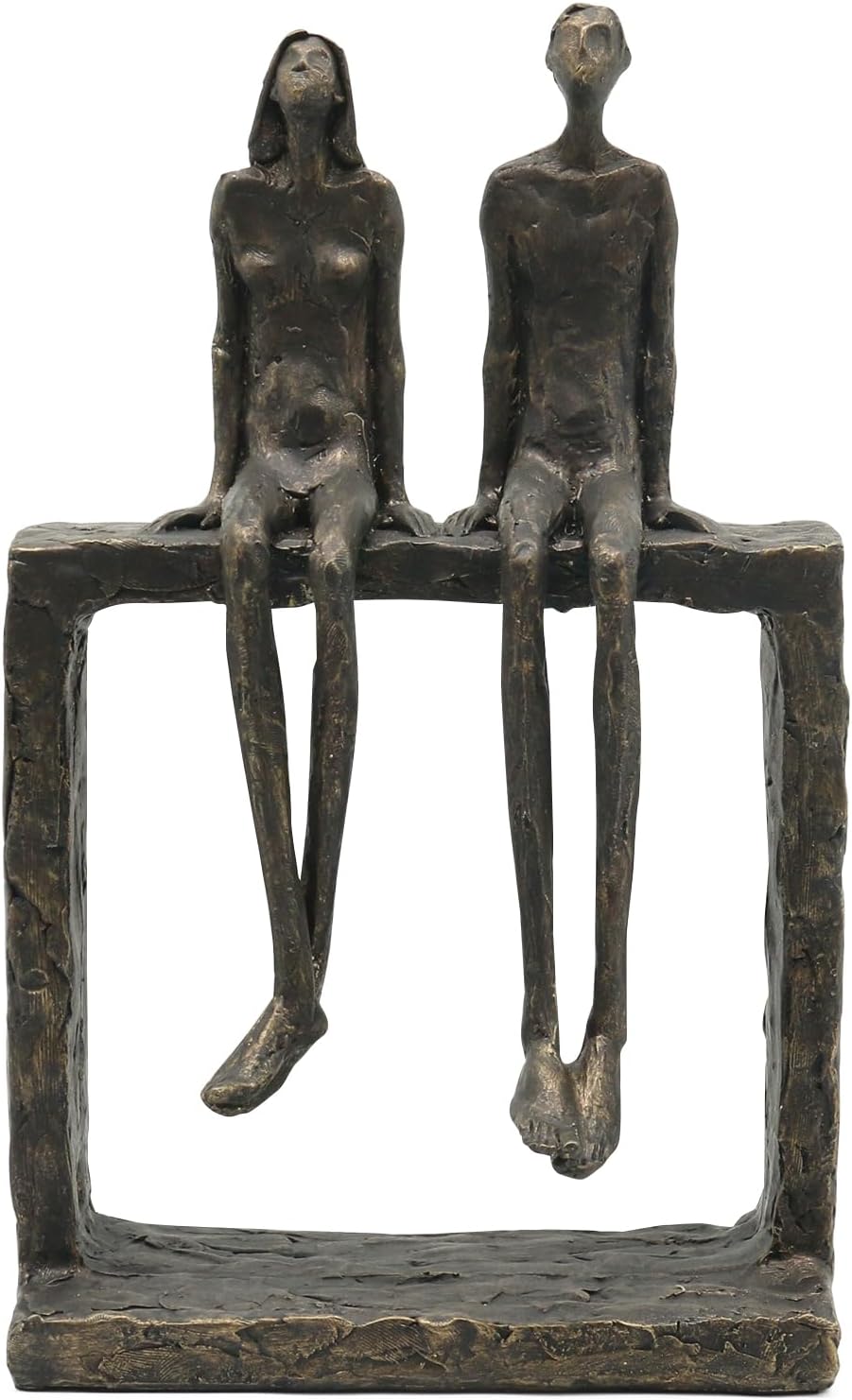 Lukitas Abstract Couple Statue Home Decor - Handcrafted Decorative Ornament for Living Room Office, Bronze Color, Resin