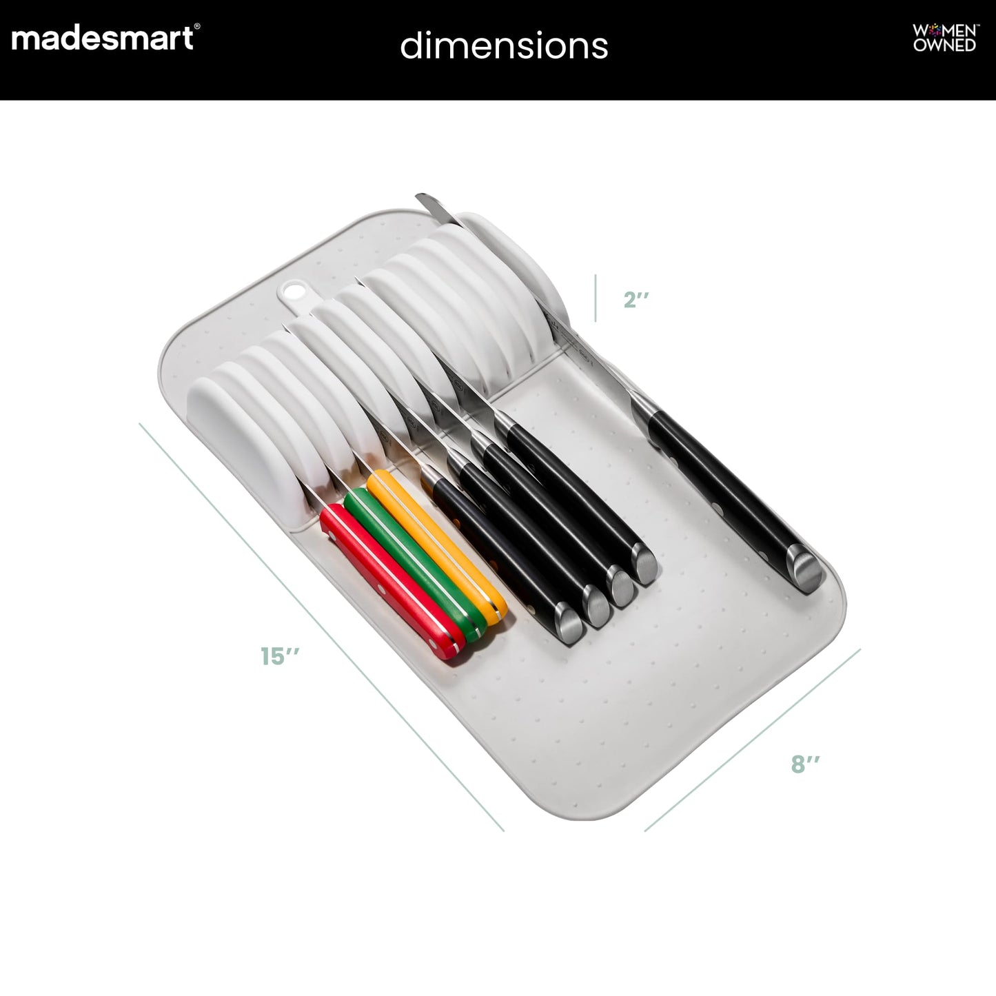 madesmart Classic In Drawer Knife Organizer, 11 Knives