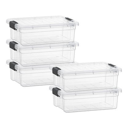Superio Clear Storage Boxes with Lids, 2.5 Quart Plastic Container Bins for Organizing, Stackable