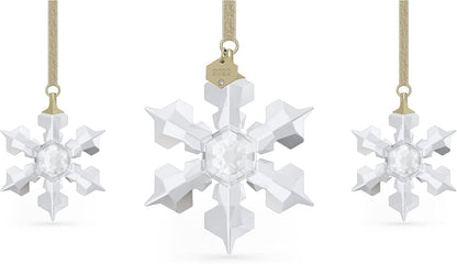 Swarovski Annual Edition Set of Snowflake Ornaments, White Swarovski Crystals, Part of the Swarovski Annual Edition Collection