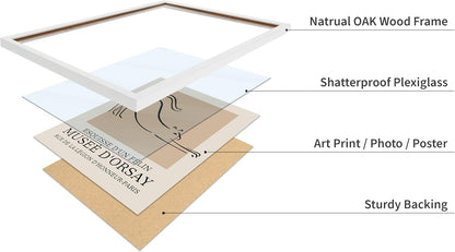 Poster Master Vintage Poster - Retro Minimalist Print - Gift for Artist, Housewarming - Cat, Line Drawing, Sketch, Abstract - Wall Decor for Living Room, Bedroom, 11x14 White Framed