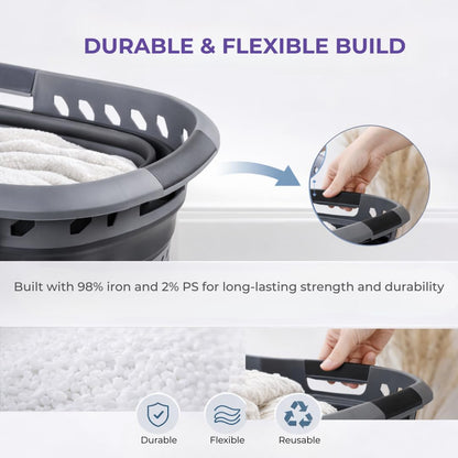 Laundry 360 Collapsible Laundry Basket 40L | Portable | Space Saver Storage | Hold 2 Loads | Store