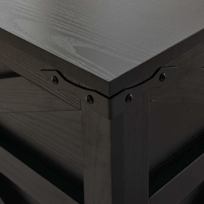 Black Coffee Table with Storage, Cocktail Table with Hinged Lift Top, Farmhouse Square Wood Center Table with Large Hidden Storage Compartment for Living Room, Square Coffee Table, Metal Edges Decor