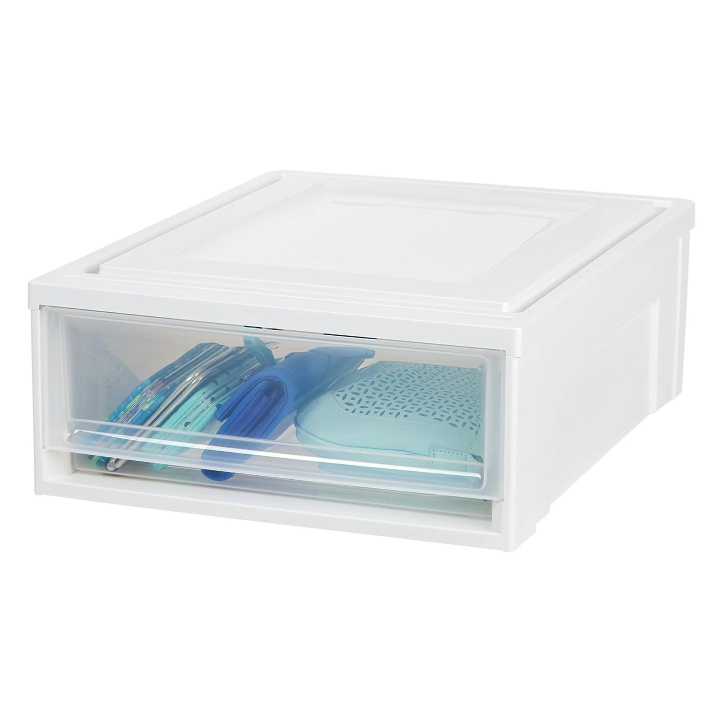 IRIS USA 4-Pack, 22 Qt. Under Bed Storage Drawer Organizer, White