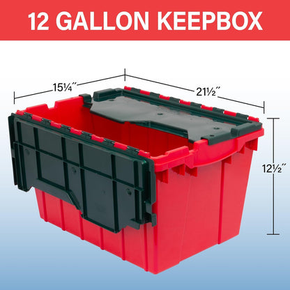 Akro-Mils KeepBox 12 Gallon Storage Container, Nesting and Stackable Plastic Storage Box with Lid
