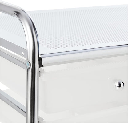 Whitmor 12-Drawer Rolling Storage Cart with Locking Wheels, Plastic Organizer for Crafts, Office