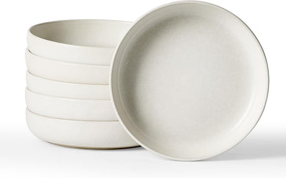 famiware Milkyway 33 oz Bowl Set, Pasta Bowls Set of 6, Salad Bowls Perfect for Your Friend for Housewarming, Thanksgiving, Christmas, Matte White