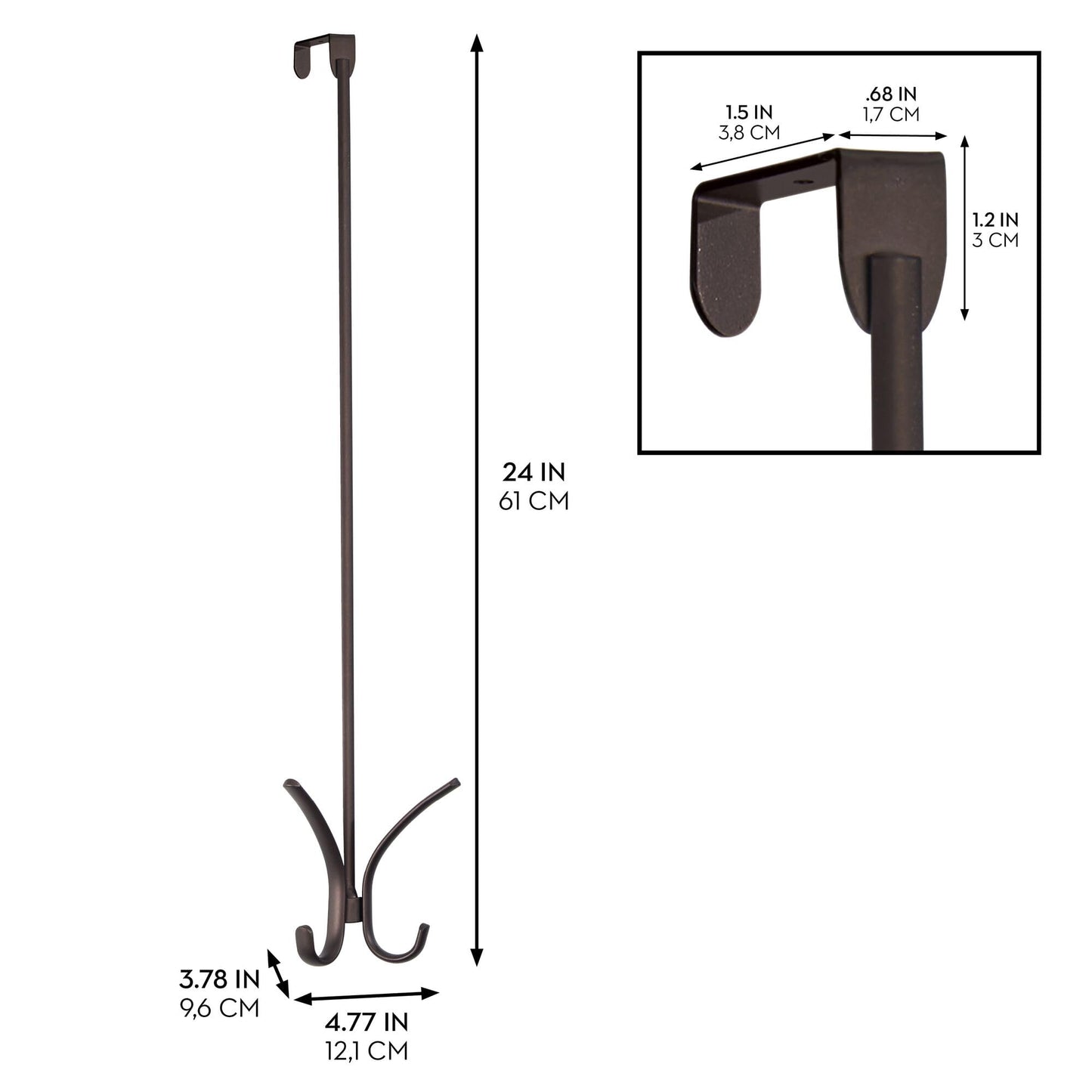 iDesign Axis Easy Reach Quad Hook, Bronze, 24"