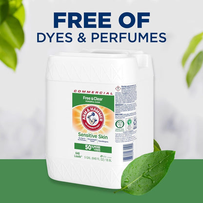 Arm & Hammer Liquid Laundry Detergent Professional, Sensitive Skin, 5 Gallon (Pack of 1) 640 Loads