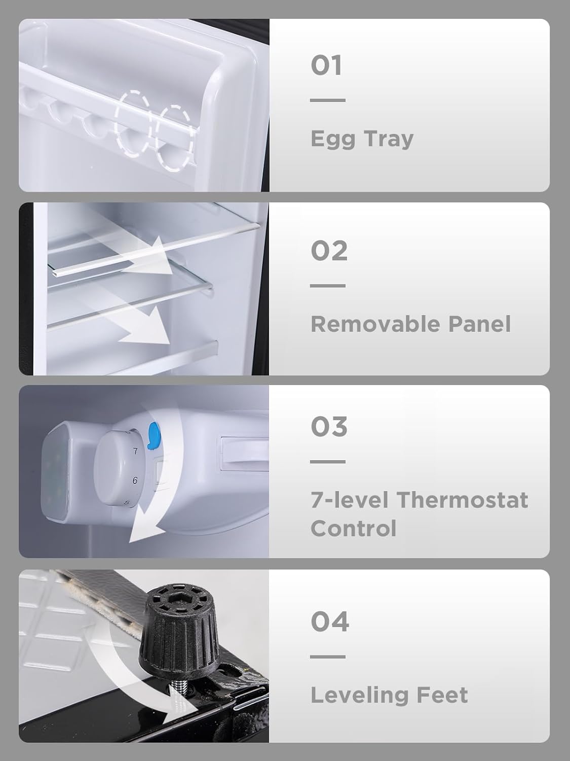 Compact Refrigerator with Freezer, 3.5 cu ft Countertop Mini Fridge with Adjustable Mechanical Thermostat, Retro Compact Fridge for Office, Bedroom, Dorm or Cabin, Silver