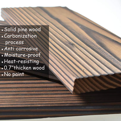 Floating Shelves Rustic Wood Wall Mounted Shelf Practical Metal Fence Design Ideal for Bedroom, Bathroom, Kitchen Set of 3(Brown)