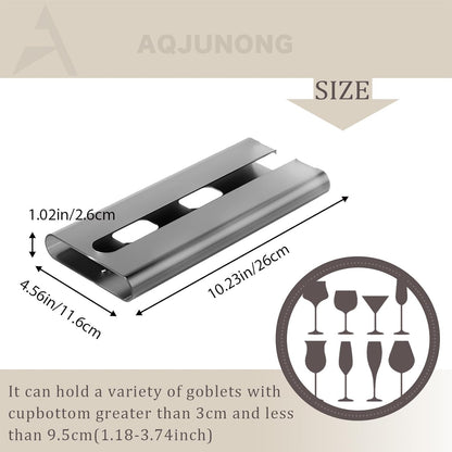 Wine Glass holder, 2Pack Wine Glass Rack, Punch-free Wine Glass Holder Under Cabinet, Stemware Rack for Kitchen and Bar (Grey)