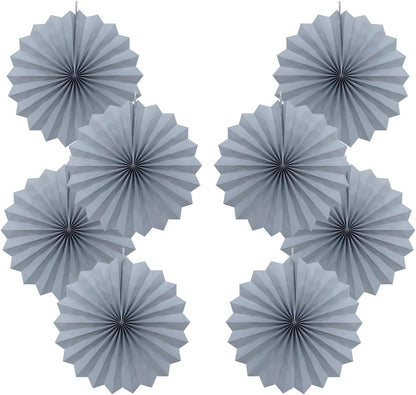 Gray Party Decorations,Wedding Decorations for Party Events Accessories,Anniversary Decorations,Birthday Decorations for Men,12in Hanging Paper Fans 30 Color DIY Set(Gray)