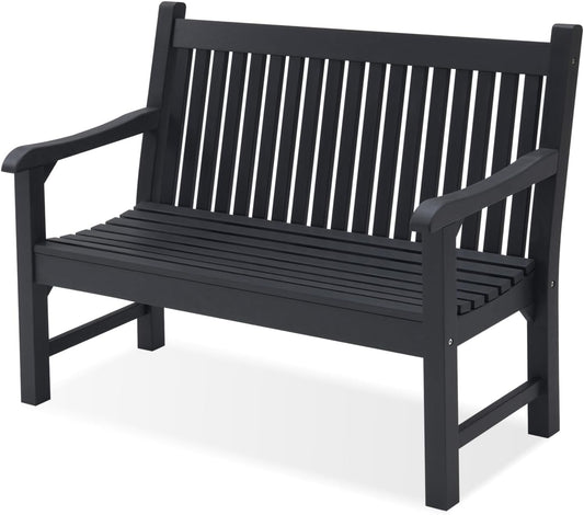 Psilvam Garden Bench, 2-Person Poly Lumber Patio Bench, All-Weather Outdoor Bench That Never Rot