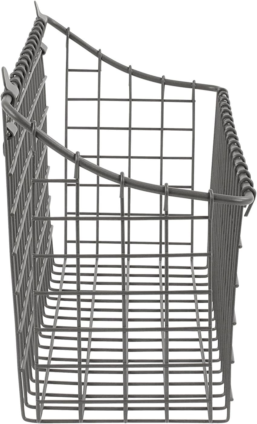 Spectrum Extra Large Wire Wall Mount Storage Basket Industrial Gray, Vintage Wire Basket Wall Mount