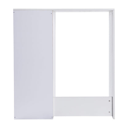 Flash Furniture Mini Fridge Bookshelf with Multiple Cubbies, White