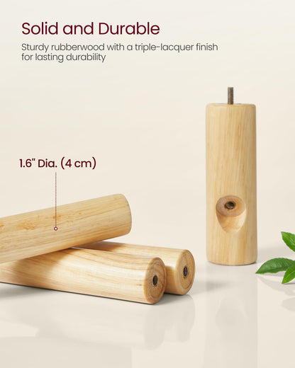 VASAGLE Solid Wood Coat Rack, Free Standing Hall Coat Tree with 8 Hooks, 3 Height Options, for