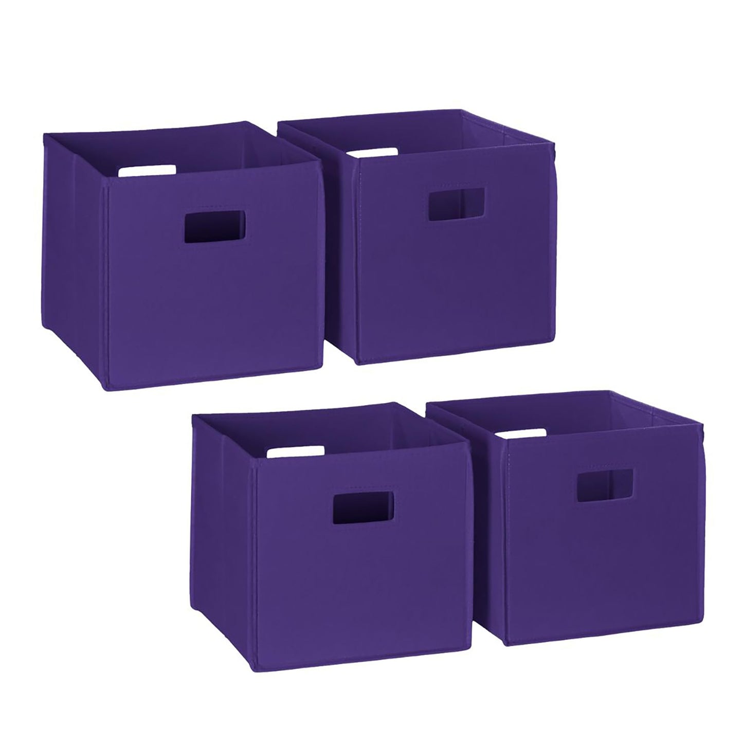 RiverRidge Folding Storage Bins - 4-pack of 10in Tall Dark Purple Cubes