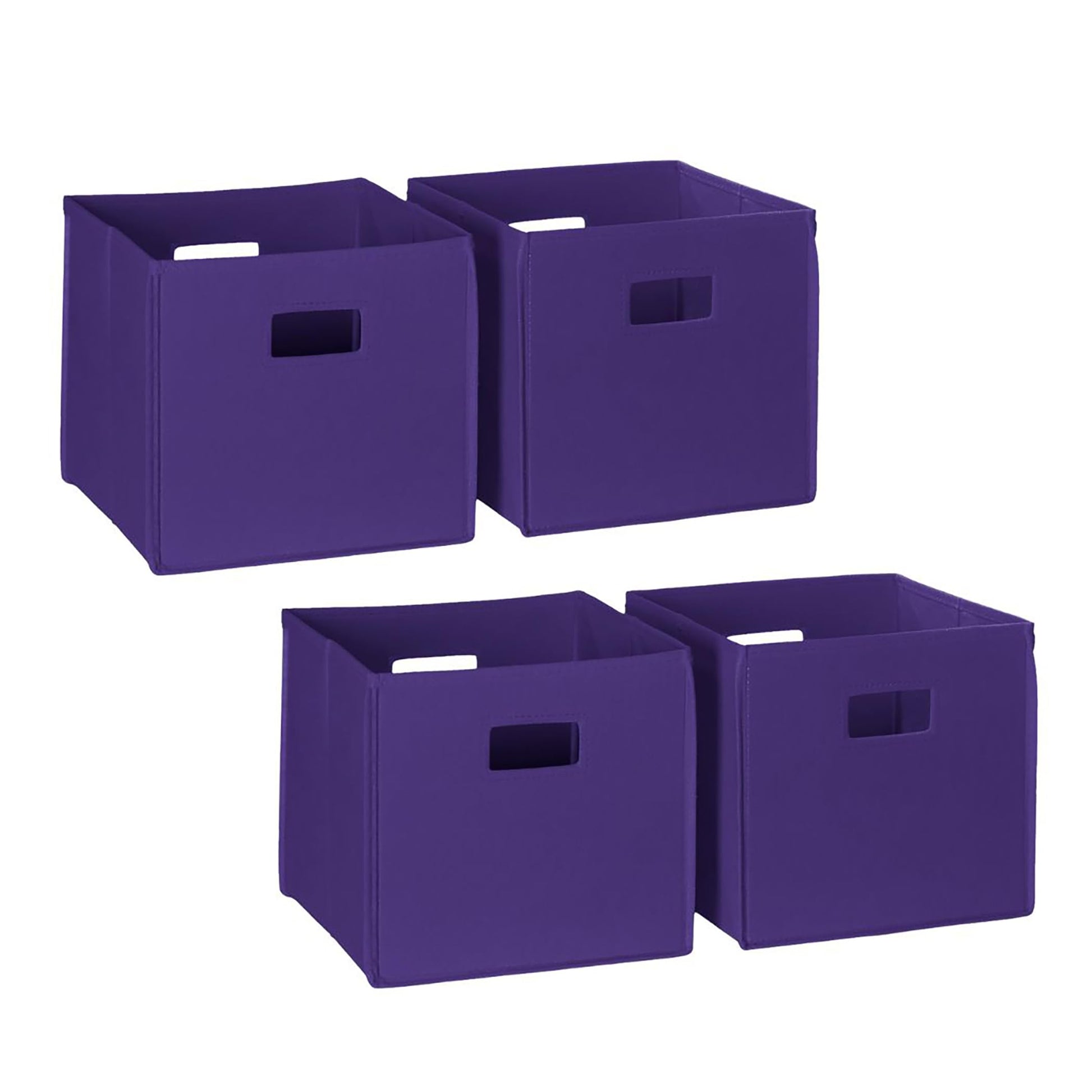 RiverRidge Folding Storage Bins - 4-pack of 10in Tall Dark Purple Cubes