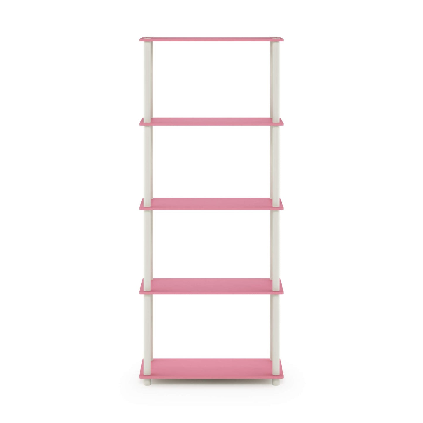 Furinno TURN-N-TUBE Storage Shelves, 5-Tier Book Shelf, Corner Shelf, Toolless Open Shelves, for