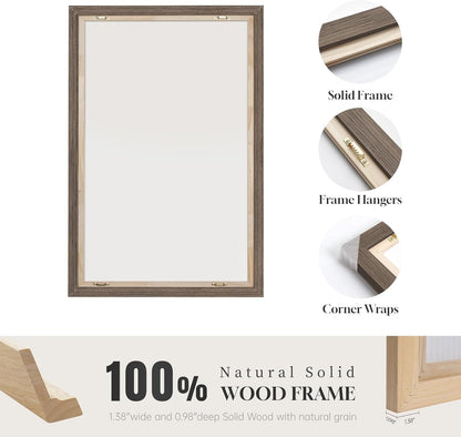 Framed Sage Green Abstract Wall Art, Modern Canvas Prints Artwork for Walls, Square Minimalist All Green Abstract Pictures for Living Room, Hallway, Fireplace, Bedroom, Home Office Wall Decor 30x30 In