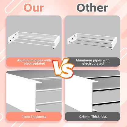 Wall Mounted Drying Rack for Laundry 19.8'', Folding Drying Rack Clothing Wall Mount with 3 Rods, Space Saving for Indoor Outdoor Bathroom Balcony (White, 19.8'')