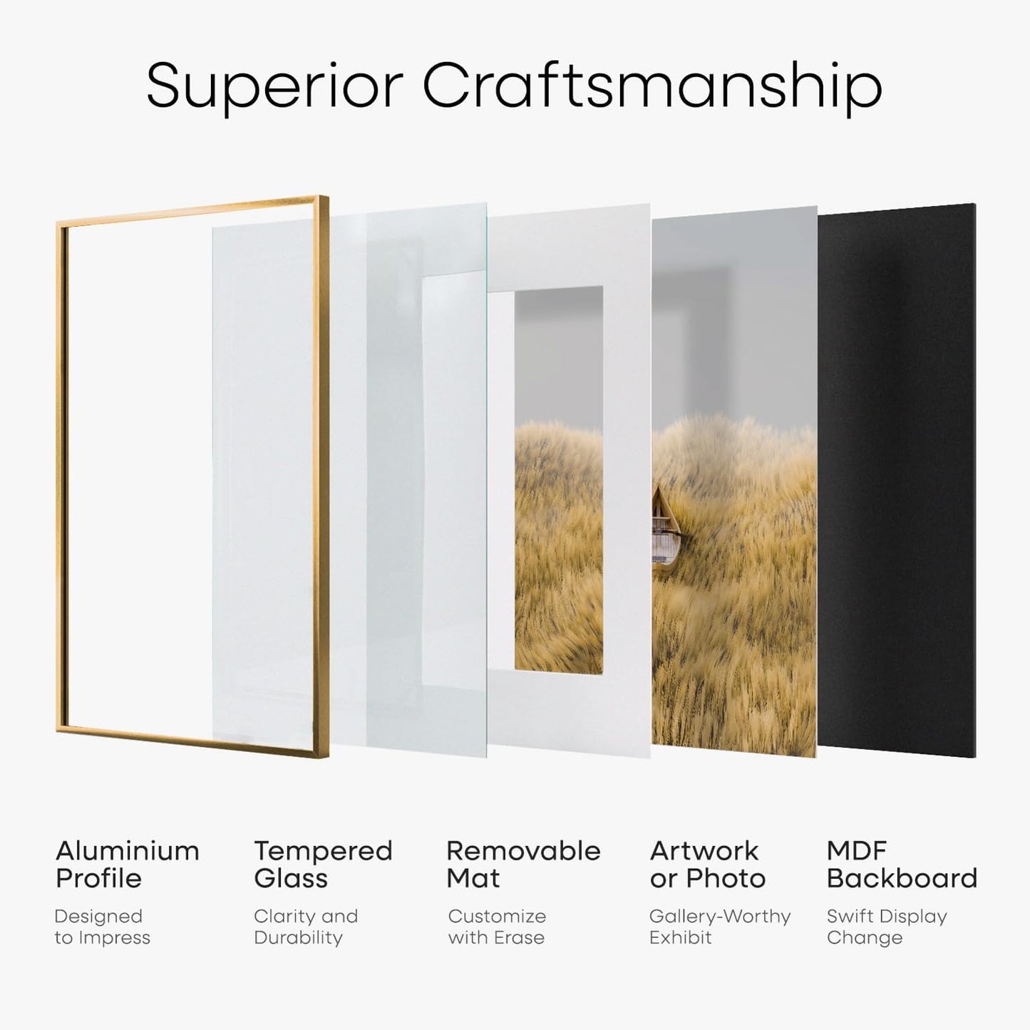 Homeforia A4 Picture Frame Bronze, High End Metal 8.3 x 11.7 inch Brass Poster Frames with Mat 5.8 by 8.3 Print, A4 Frames Matted to A5 Photo, 8.3x11.7 Wall or Tabletop Frame, Tempered Glass, Set of 1