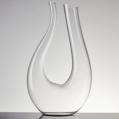 1PC Luxurious U-Shaped Crystal Glass Wine Decanter - High-End European Style, Harp Design, Red Wine, Large Capacity, Perfect for Home, Restaurant, and Household Use
