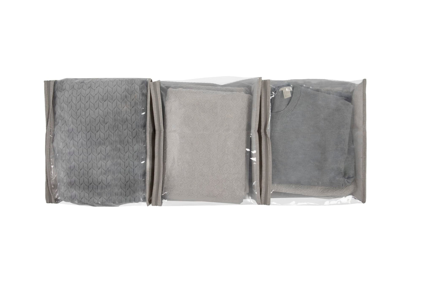 Household Essentials Under Bed Zippered Sweater Storage Bags with Clear Vision Panel, Set of 3