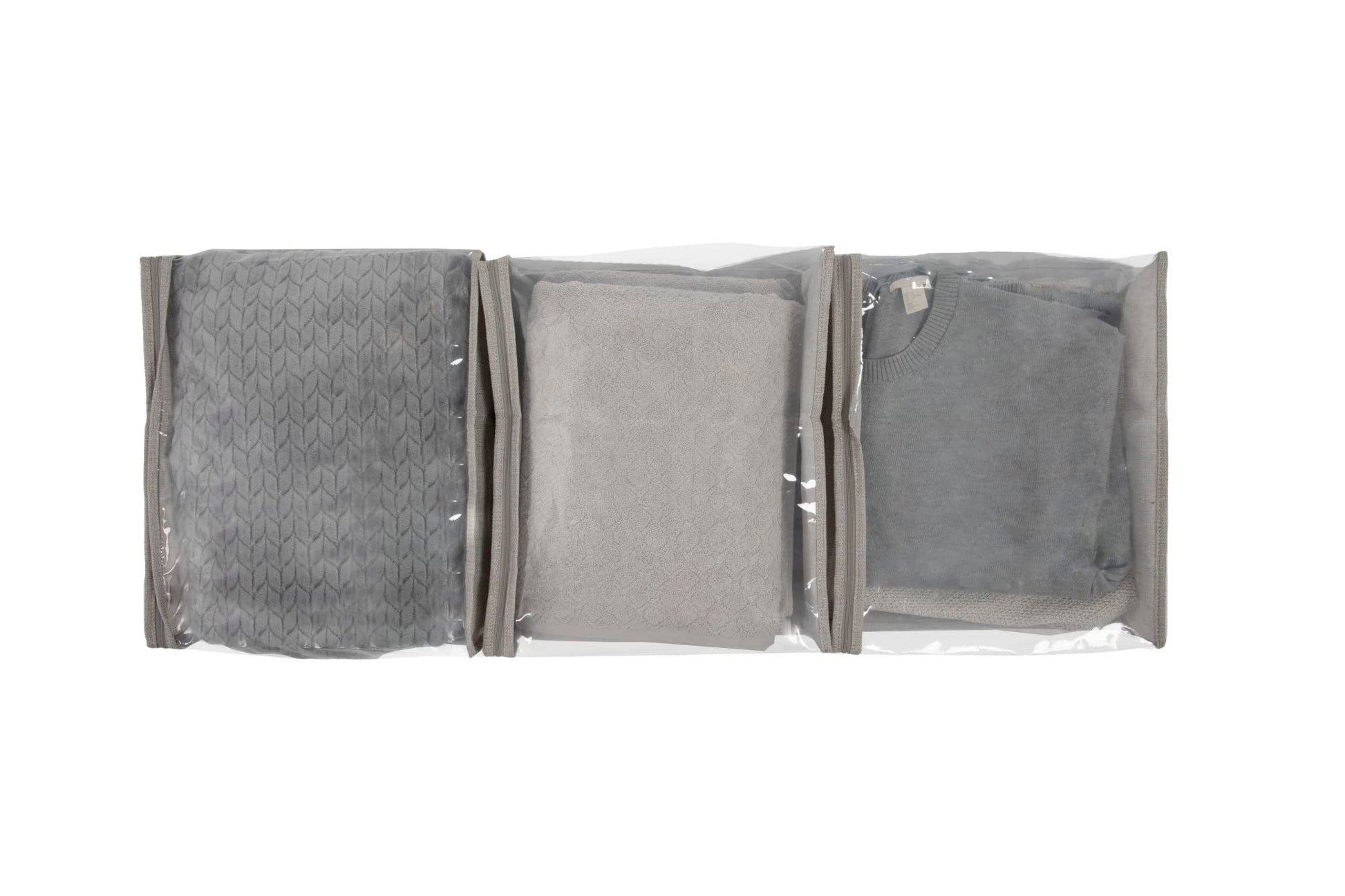 Household Essentials Under Bed Zippered Sweater Storage Bags with Clear Vision Panel, Set of 3