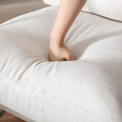 Mid-Century Accent Chair, Soft Armchair Chenille Fabric Lounge Chair with Black Metal Legs, Upholstered Leisure Chair for Living Room Bedroom Reception Room, 1PC, Beige