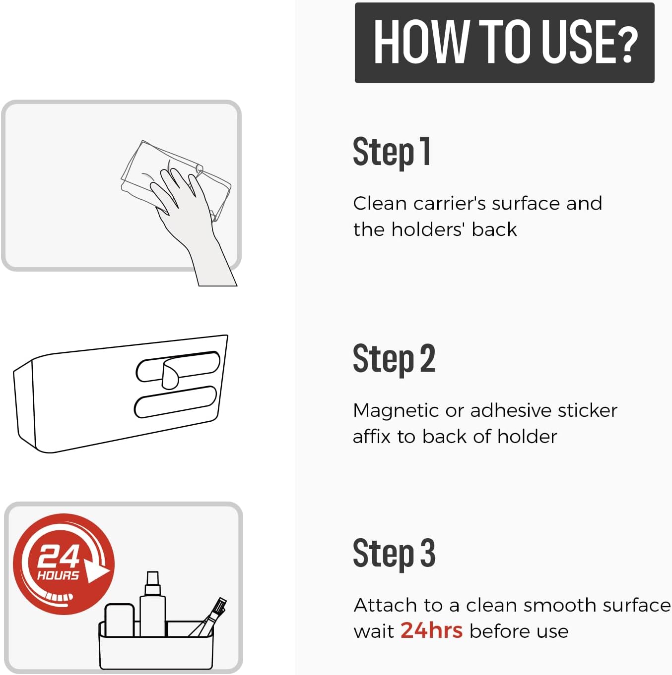 loukin Magnetic and Adhesive Marker Holder, Dry Erase Accessory Tray, Magnetic Storage Organizer for Whiteboard, Glass or Refrigerators (Sky Blue)