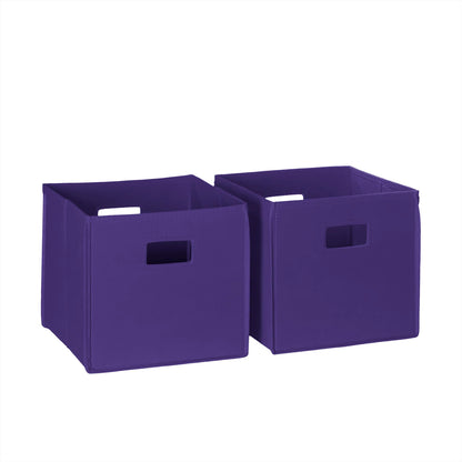 RiverRidge Folding Storage Bins - 2-pack of 10in Tall Dark Purple Cubes