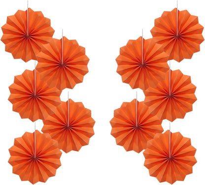 Orange Birthday Party Decorations,DIY Orange Paper Fans Hanging Decoration,8in Halloween Paper Fans,Halloween Decor,Fox Birthday Decorations Events Accessories 30 Color DIY Set (Orange)