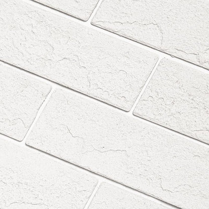 Vintage Faux Brick Wall Tiles, 3D Thin Brick Veneers for Bedroom, Bathroom, Kitchen, Fireplace and Fence Wall Panels (2, White)