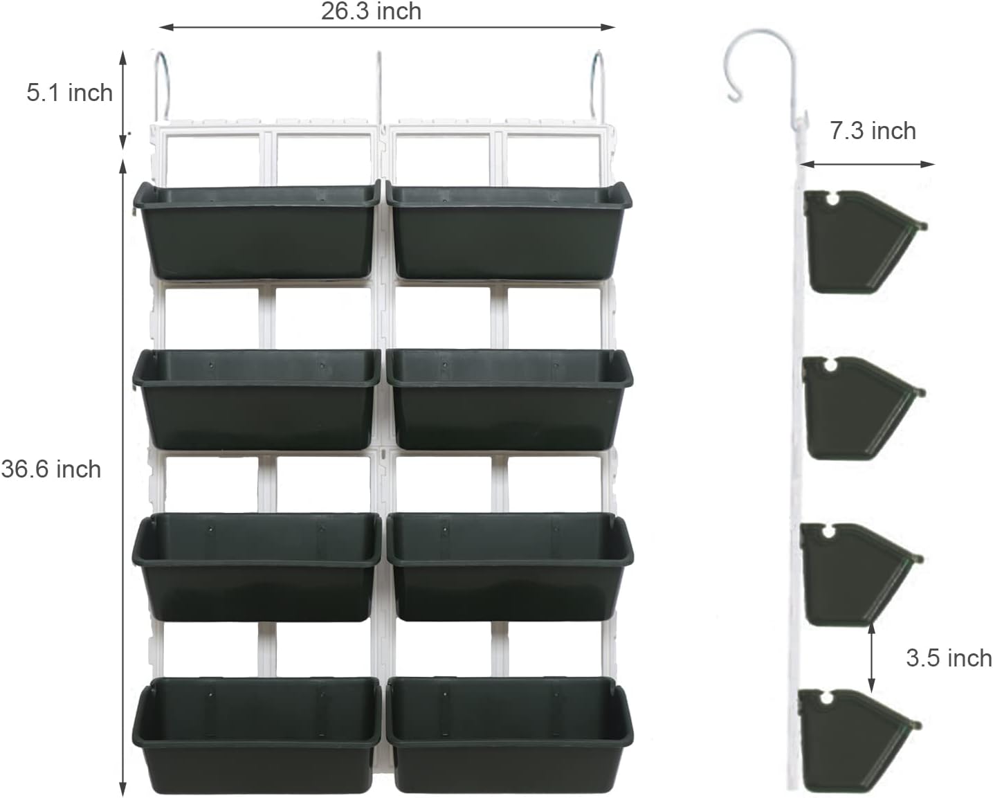 8 Pockets Vertical Garden Wall Planter Raised Beds Hanging Planter Wall Mounted Flower Beds for Flowers Vegetables Herb