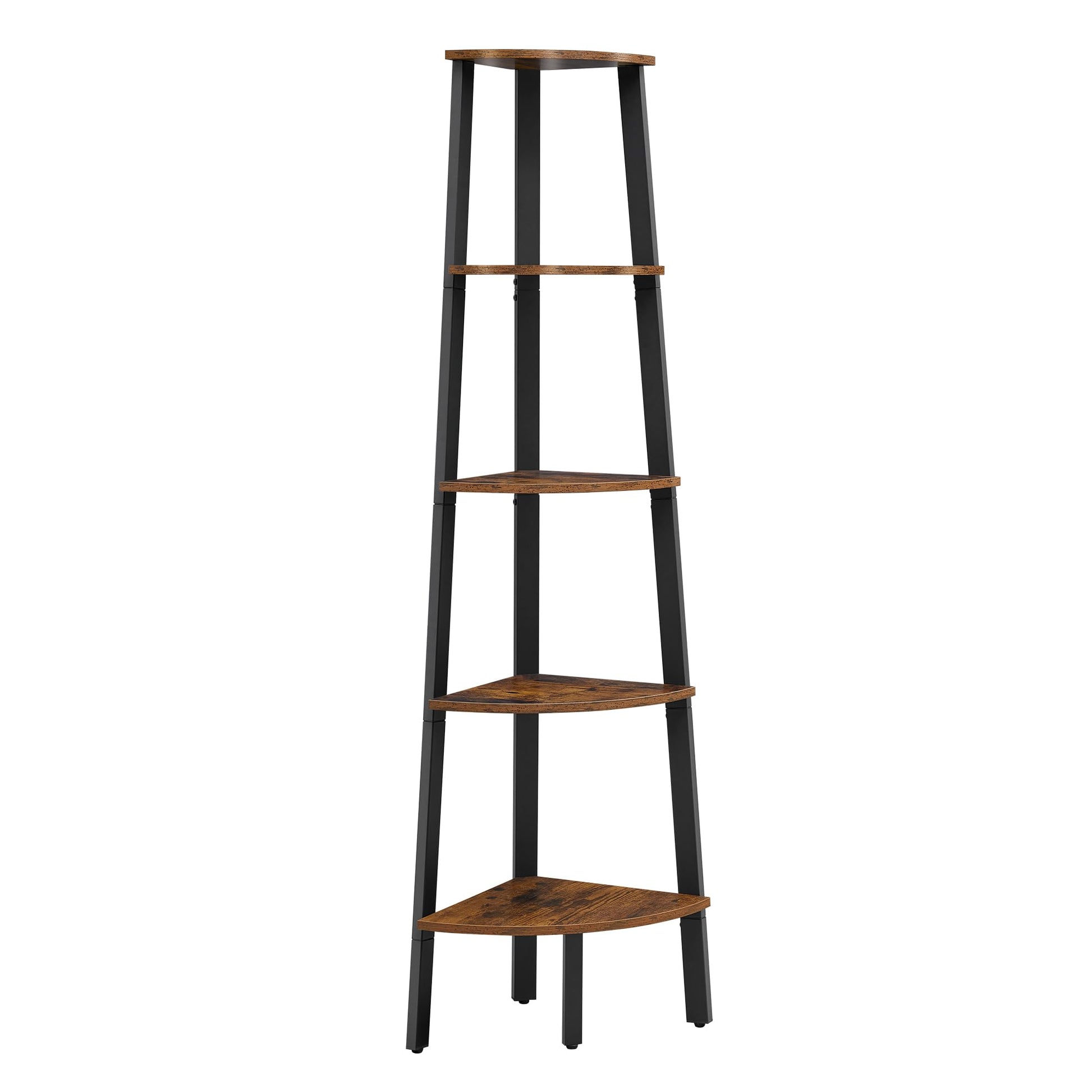 VASAGLE Corner Shelf Stand, 5-Tier Corner Bookshelf, Industrial Ladder Shelf, Plant Stand for