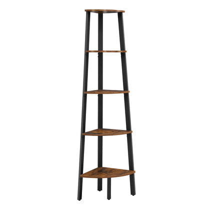 VASAGLE Corner Shelf Stand, 5-Tier Corner Bookshelf, Industrial Ladder Shelf, Plant Stand for