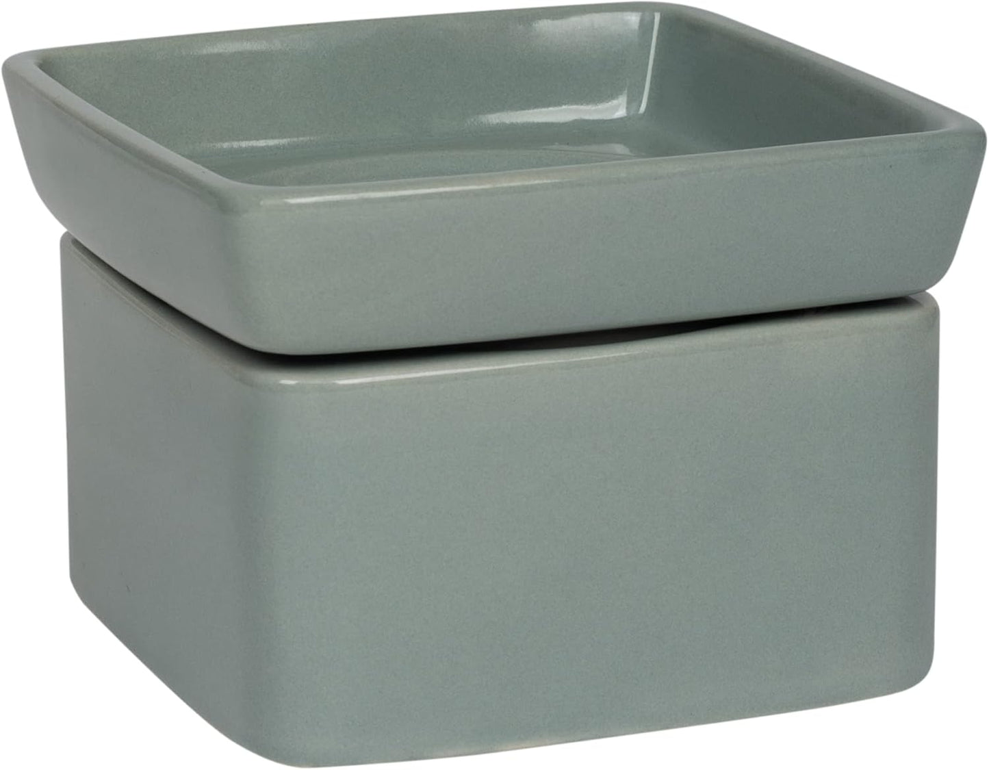 Ceramic Stoneware Electric 2-in-1 Tart Wax Oil Candle Warmer (1, Grey)