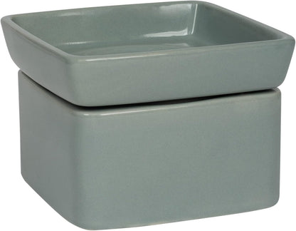 Ceramic Stoneware Electric 2-in-1 Tart Wax Oil Candle Warmer (1, Grey)