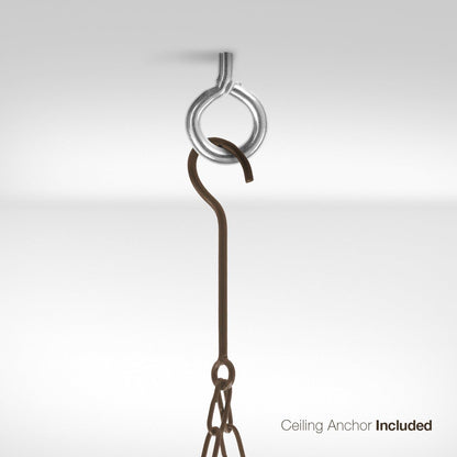 Sorbus Pot and Pan Rack for Ceiling 31" with 10 S Hooks — Decorative Oval Mounted Storage Rack — Multi-Purpose Organizer Great for Home, Restaurant, Kitchen Cookware, Utensils, Books, (Bronze)