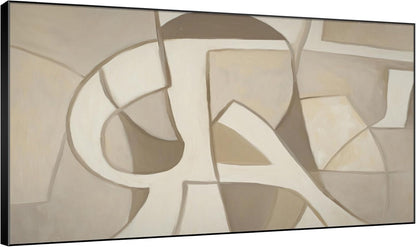 SIGNWIN 30"x60" Extra Large Framed Wall Art Neutral Abstract Geometric in Mid-Century Style, Retro-Inspired Design for Home Living Room Bedroom Decor (Frame Assembly Required)