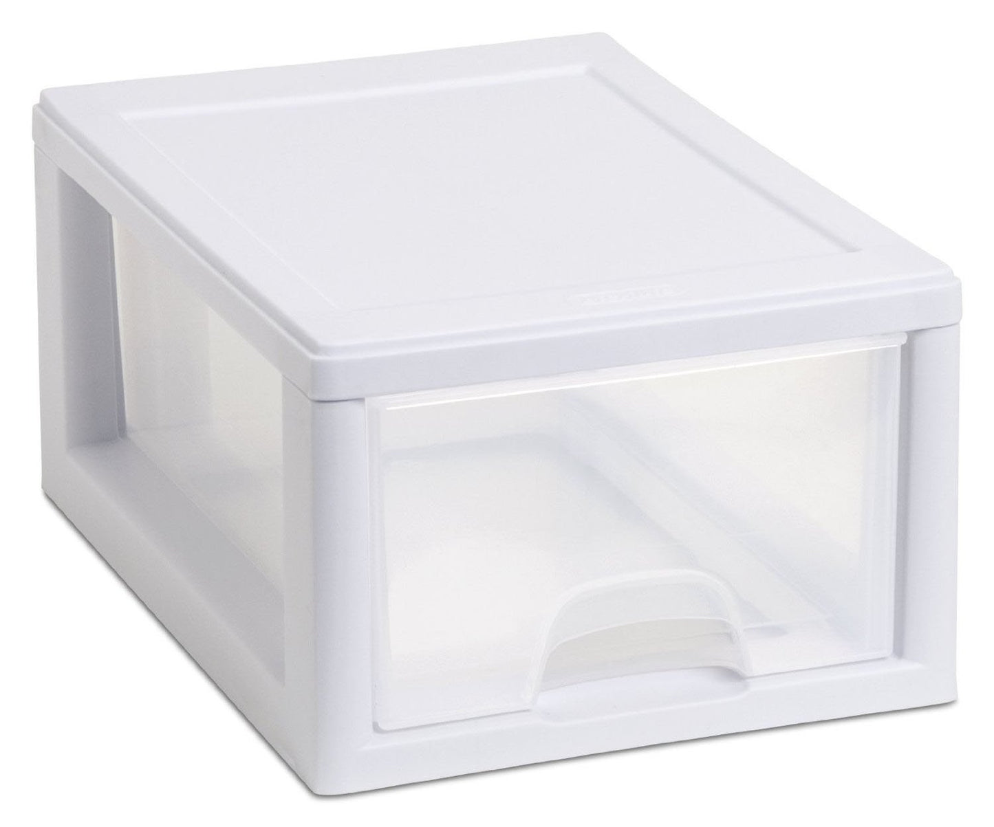 Sterilite 6 Qt Stacking Drawer, Clear Plastic Storage Organizer, 6 Pack