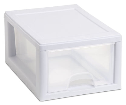 Sterilite 6 Qt Stacking Drawer, Clear Plastic Storage Organizer, 6 Pack