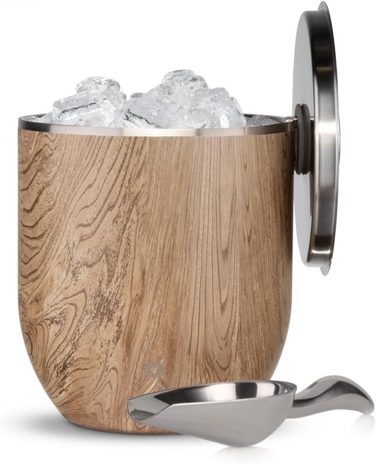 SNOWFOX Plus, Premium Vacuum Insulated Stainless Steel Ice Bucket with Lid/Scoop,Home Bar