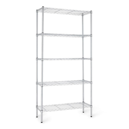 Amazon Basics 5-Shelf Adjustable Heavy Duty Steel Wire Rack, Space Saving Storage Shelving