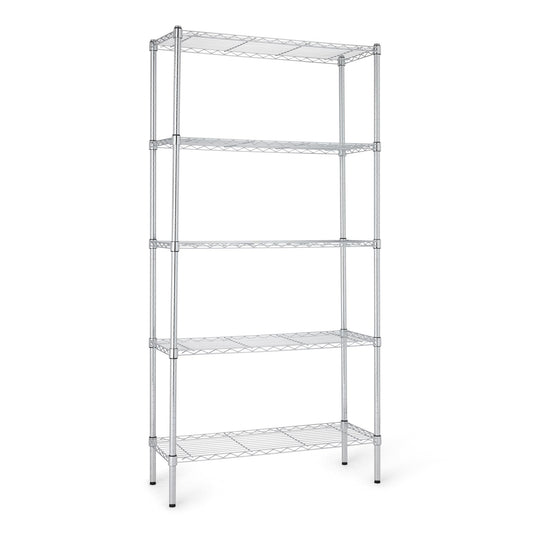 Amazon Basics 5-Shelf Adjustable Heavy Duty Steel Wire Rack, Space Saving Storage Shelving